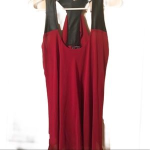 Wine Pleather tank top